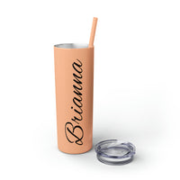 Custom Name Personalized Tumblers Skinny Tumbler with Straw, 20oz! Cursive Writing Option!