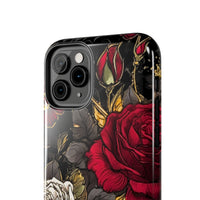 White and Red Roses Gothic Inspired Halloween Tough Phone Cases! Fall Vibes!