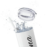 Custom Name Personalized Tumblers Skinny Tumbler with Straw, 20oz! Cursive Writing Option!