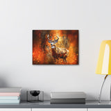 Western Mountain Deer Scenery in Oranges and Browns Canvas Gallery Wraps!