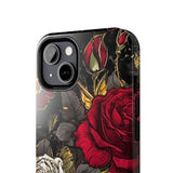 White and Red Roses Gothic Inspired Halloween Tough Phone Cases! Fall Vibes!