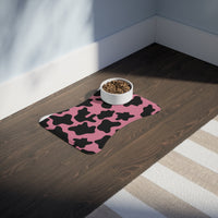 Black and Pink Cow Print Pet Feeding Mats! Dog and Cat Shapes! Foxy Pets! Free Shipping!!!