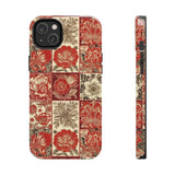 Royal Red Floral Fall Vibes Tough Phone Cases!