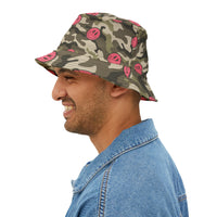 Pink Cammo Smiley Bucket Hat! Free Shipping! Made in The USA!