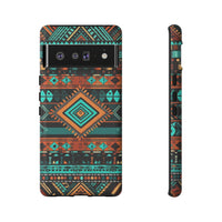 Turquoise Aztec Tough Cases! Cellphone Cases! Multiple Sizes Available! Apple iPhone, Samsung Galaxy, and Google Pixel devices!