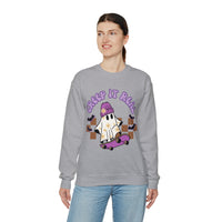 Creep it Real Skate Boarding Retro Ghost Unisex Heavy Blend Crewneck Sweatshirt! Halloween! Fall Vibes!