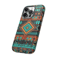 Turquoise Aztec Tough Cases! Cellphone Cases! Multiple Sizes Available! Apple iPhone, Samsung Galaxy, and Google Pixel devices!