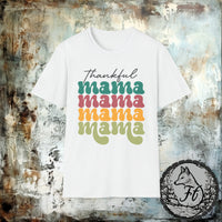 Thankful Mama Thanksgiving Fall Vibes Retro Unisex Graphic Tees!