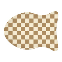 Chocolate and Cream Plaid Pet Feeding Mats! Dog and Cat Shapes! Foxy Pets! Free Shipping!!!