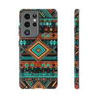 Turquoise Aztec Tough Cases! Cellphone Cases! Multiple Sizes Available! Apple iPhone, Samsung Galaxy, and Google Pixel devices!