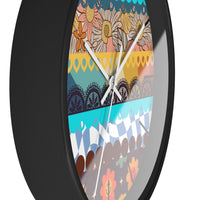 Groovy Patchwork Purple and Pink Print Wall Clock! Perfect For Gifting! Free Shipping!!! 3 Colors Available!