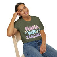 Mama Wifey Teacher Unisex Graphic Tees! All New Heather Colors!!! Free Shipping!!! Back To School!