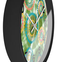 Boho Green Tie Dye Wall Clock! Perfect For Gifting! Free Shipping!!!