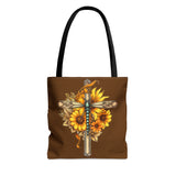 Sunflower Dragonfly Cross Fall Vibes Tote Bag!