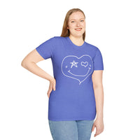 Valentines Day Heart Star Eye Smiley Face Unisex Graphic Tee! All New Heather Colors!!!