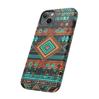 Turquoise Aztec Tough Cases! Cellphone Cases! Multiple Sizes Available! Apple iPhone, Samsung Galaxy, and Google Pixel devices!