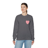 Valentines Day Pink Plaid Heart Basics Pocket Design Edition Unisex Sweatshirt! Retro! Free Shipping!!!