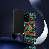 Turquoise Aztec Tough Cases! Cellphone Cases! Multiple Sizes Available! Apple iPhone, Samsung Galaxy, and Google Pixel devices!