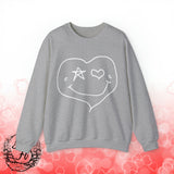 Valentines Day Heart Smiley Star Eye Unisex Sweatshirt! Retro! Plus Sizes Available!