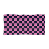 Pink and Black Plaid 100 Percent Cotton Backing Beach Towel! Free Shipping!!! Gift to a Friend! Travel in Style!