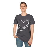 Valentines Day Butterfly Heart Medley White Version Unisex Graphic Tee! All New Heather Colors!!! Free Shipping!!!