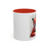 Foxy Lovers Valentines Day Accent Coffee Mug (11, 15oz)! Free Shipping! Microwave and Dishwasher Safe! BPA Free