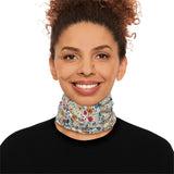 Floral Blue Vines Print Lightweight Neck Gaiter! 4 Sizes Available! Free Shipping! UPF +50! Great For All Outdoor Sports!