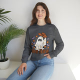 Boo Haw Retro Ghost Unisex Heavy Blend Crewneck Sweatshirt! Halloween! Fall Vibes!