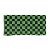 Green and Black Plaid 100 Percent Cotton Backing Beach Towel! Free Shipping!!! Gift to a Friend! Travel in Style!