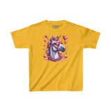 Valentines Day Pink Unicorn Horse With Sunglasses Hearts Kids Heavy Cotton Tee! Foxy Kids! Free Shipping!