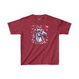 Valentines Day Pink Unicorn Horse With Sunglasses Hearts Kids Heavy Cotton Tee! Foxy Kids! Free Shipping!