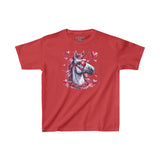 Valentines Day Pink Unicorn Horse With Sunglasses Hearts Kids Heavy Cotton Tee! Foxy Kids! Free Shipping!