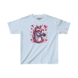 Valentines Day Pink Unicorn Horse With Sunglasses Hearts Kids Heavy Cotton Tee! Foxy Kids! Free Shipping!