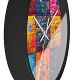 Boho Floral Quilt in Navy and Pink Print Wall Clock! Perfect For Gifting! Free Shipping!!! 3 Colors Available!