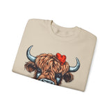 Valentines Day Highlander Cow Love Unisex Sweatshirt! Retro! Plus Sizes Available!