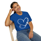 Valentines Day Butterfly Heart Medley White Version Unisex Graphic Tee! All New Heather Colors!!! Free Shipping!!!