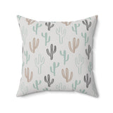 Western/Boho Grey Botanical Cactus Square Pillow!