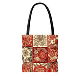 Red and Brown Florals Fall Vibes Tote Bag!