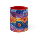 Boho Watercolor Daisy Accent Coffee Mug, 11oz! Free Shipping! Great For Gifting! Lead and BPA Free!