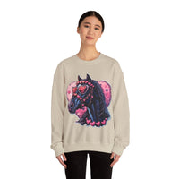 Valentines Day Black Horse Pink Hearts Unisex Sweatshirt! Retro! Free Shipping!!!