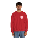 Valentines Day Pink Plaid Heart Basics Pocket Design Edition Unisex Sweatshirt! Retro! Free Shipping!!!