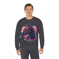 Valentines Day Black Horse Pink Hearts Unisex Sweatshirt! Retro! Free Shipping!!!