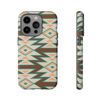 Teal and Brown Aztec Tough Cases! Cellphone Cases! Multiple Sizes Available! Apple iPhone, Samsung Galaxy, and Google Pixel devices!