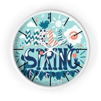 Boho Hello Spring Blue Print Wall Clock! Perfect For Gifting! Free Shipping!!! 3 Colors Available!