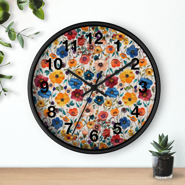 Boho Floral Cream Print Wall Clock! Perfect For Gifting! Free Shipping!!! 3 Colors Available!