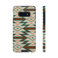 Teal and Brown Aztec Tough Cases! Cellphone Cases! Multiple Sizes Available! Apple iPhone, Samsung Galaxy, and Google Pixel devices!