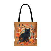 Pastel Swirl Halloween Black Cat Fall Vibes Tote Bag!
