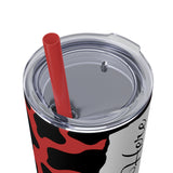 Custom Personalized Cow Printed Skinny Tumbler with Straw, 20oz! Multiple Colors!