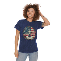 2# One Nation Under God American Flag Distressed Unisex Mineral Wash T-Shirt! New Colors! Free Shipping!!!