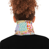 Retro Quilt Smiley Print Lightweight Neck Gaiter! 4 Sizes Available! Free Shipping! UPF +50! Great For All Outdoor Sports!